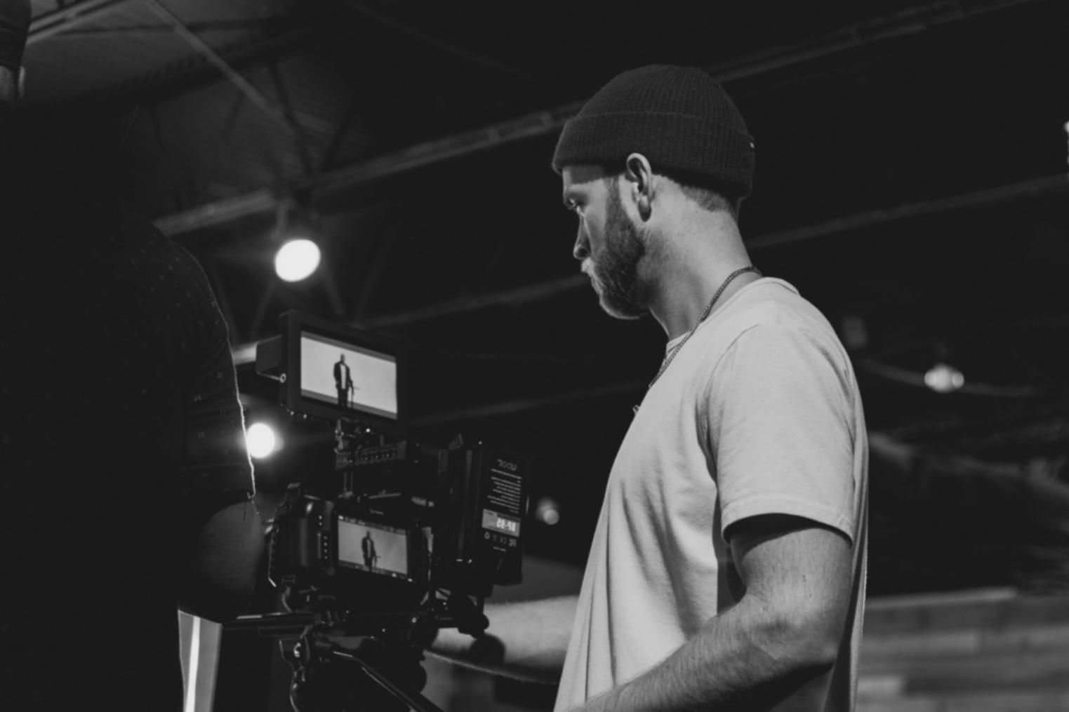 Motion picture editing workspace with timeline and color grading tools